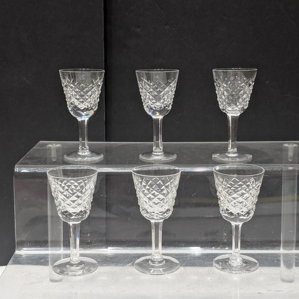 WATERFORD Cut Crystal Set of 6 ALANA Cordial/ Liqueur Glasses•3 1/2”